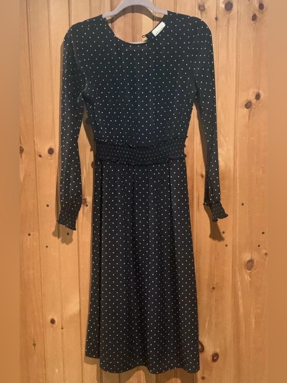 SEZANE Louisa silk polka dot midi dress - Picture 2 of 9